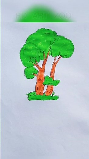 How to make a tree drawing for beginners #howtodraw #rdartzoo #shorts #shortviral #tree #art