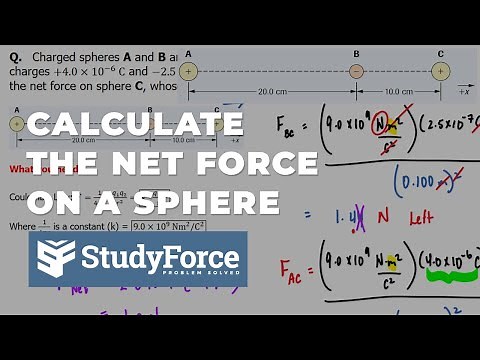 Calculate the Net Force on a Charged Sphere | Coulomb's Law