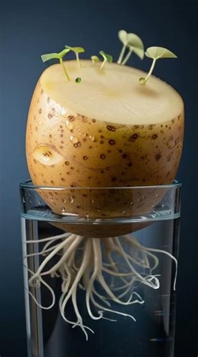 Potato Growing in Water Time Lapse | 30 Days Root & Sprout Growth | Amazing Kitchen Garden Magic