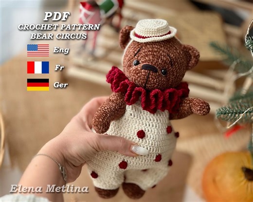 Crochet Bear Pattern. Amigurumi Plush Bear Circus Toy. Crochet Plush Bear Pattern. Animal Crochet Pattern. Amigurumi Teddy Bear Pattern PDF - Etsy