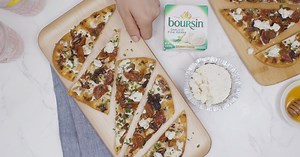 Caramelized Shallot & Prosciutto Flatbread with Boursin Cheese