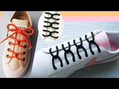 〔靴紐の結び方〕シャネルのロゴのような形が特徴の靴ひもの通し方 丸ひも編 how to tie shoelaces