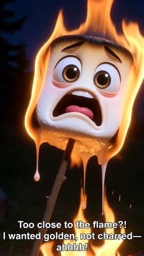 Marshmallow Catches Fire Instantly 🔥😱 Wanted Golden!