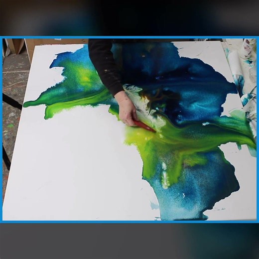 Flowing color. Abstract painting in progress. Art technique "shorts" #wipartwork#art contemporaryart