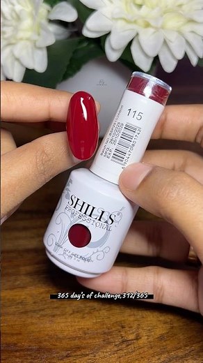 Must have cherry red shade | Full tutorial | Day 312/365 #nailart #nailextension