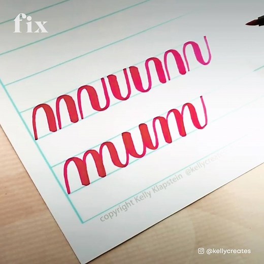 7.1K views · 39 reactions | Kelly Klapstein is a Canadian author, artist, teacher, and a highly skilled calligrapher and lettering designer. The artist shares tutorials online to help anyone learn the skill of brush lettering, so follow her on Instagram at @kellycreates to follow along and learn how craft calligraphy like hers. | Fix Media | Facebook