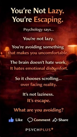 You’re Not Lazy. You’re Escaping | Dark Psychology Explained#PsychologyFacts #MindTruths #SelfGrowth