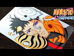 How To Draw"Uchiha Obito"(Three broken mask)step by step(Tutorial)for beginners||Naruto:Shippuden