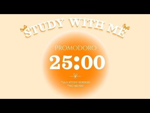 Study with me 🧡| Focus Pomodoro Timer 2×25| 1 hour study session| Aesthetic Focus