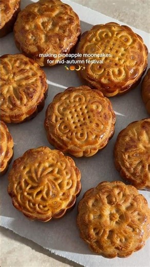 making pineapple mooncakes for mid-autumn festival 🥮 #baking