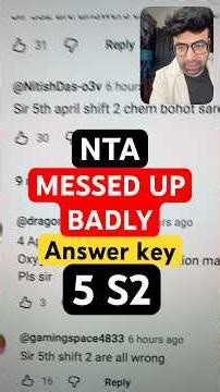 NTA Students Are Angry 😡Wrong Answer key | April Attempt