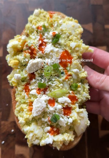 High Protein Smashed Avocado Egg Salad Toast Recipe