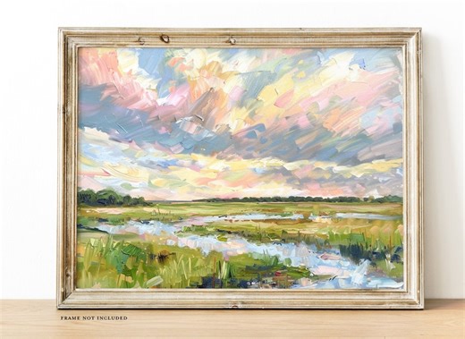 Lowcountry Marsh Fine Art Print: Abstract Landscape Painting - Etsy