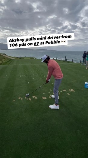 Playing about a 10-club wind here on the short Par 3 7th hole at Pebble Beach 😂 | Callaway Golf