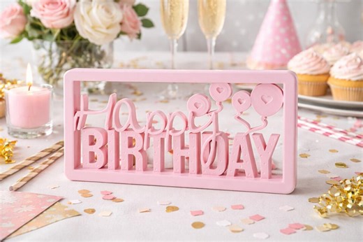 Modern "happy Birthday" Decorative Sign, Perfect for Standing or as an Addition to a Gift Basket. Available in Many Colors. - Etsy