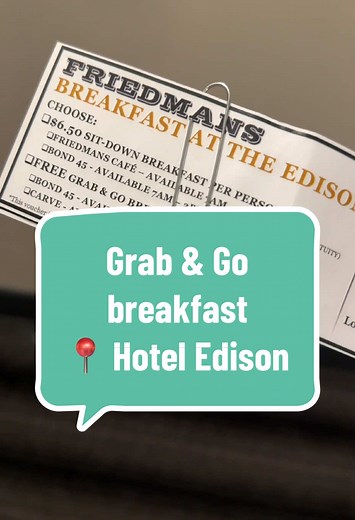 Grab & Go Breakfast at Hotel Edison in NYC