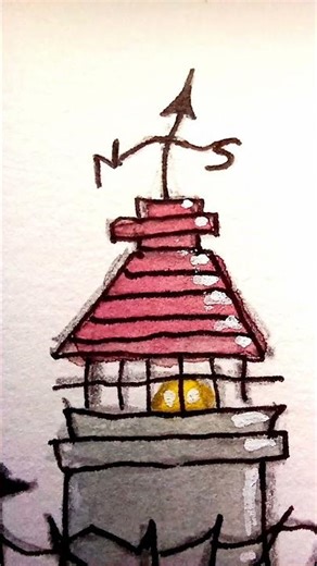 Whimsical Watercolor Lighthouse Reveal