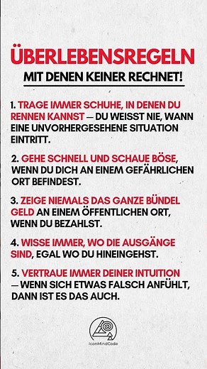 Diese 5 Überlebens-Hacks retten dich im Ernstfall! 🛑✨ #psychologie #mindset #motivation #regeln