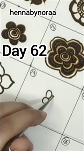Henna Basic Day 62/100 || Mini Bold Rose Mehndi Design || #bold #rose #mehndi #art #tutorial #short
