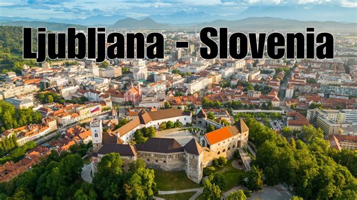 Ljubljana aerial views (4K) | River lines & urban calm