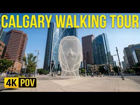 Calgary Downtown 🇨🇦 | Walking Tour of Stephen Avenue, Calgary Tower The Bow & Wonderland Sculpture