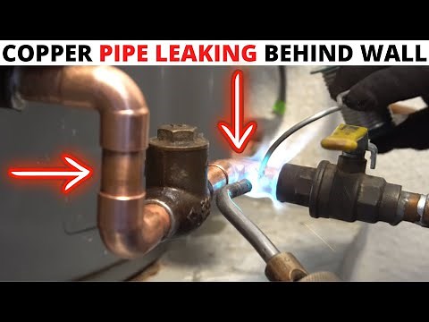 Plumbing Emergency Service Call: Copper Pipe Leaking Water Behind The Wall (Copper Pipe Leak Repair)