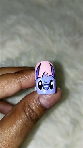 Easy Cartoon Nail Art Tutorial | Stitch Inspired Nail Design 💅💙