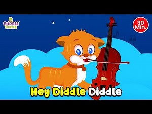 Hey Diddle Diddle | Song for Kids | Collection of English Nursery Rhymes | PurpleTurtle
