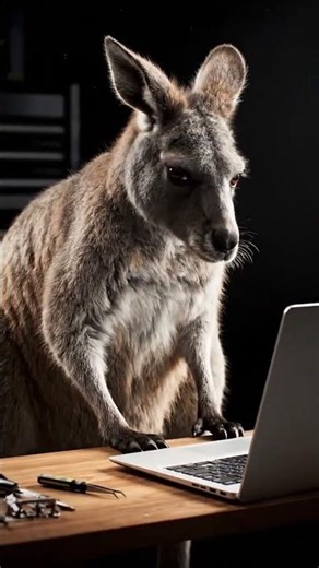 KANGAROO FIXING A LAPTOP #OMGAnimals #ViralNow
