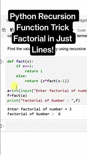 Factorial Numbers Made Easy with Recursion in Python! #python #ai