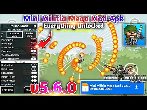 Mini Militia Mod Apk v5.6.0 | Mini Militia Ultra VIP Mega Mod Menu v5.6.0 | Mini Militia Hack v5.6.0