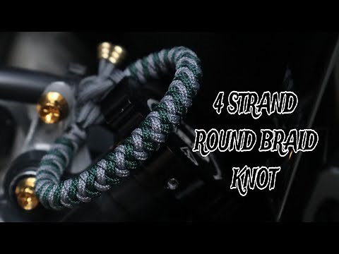 HOW TO MAKE 4 STRAND ROUND BRAID KNOT PARACORD BRACELET, EASY PARACORD TUTORIAL, DIY.