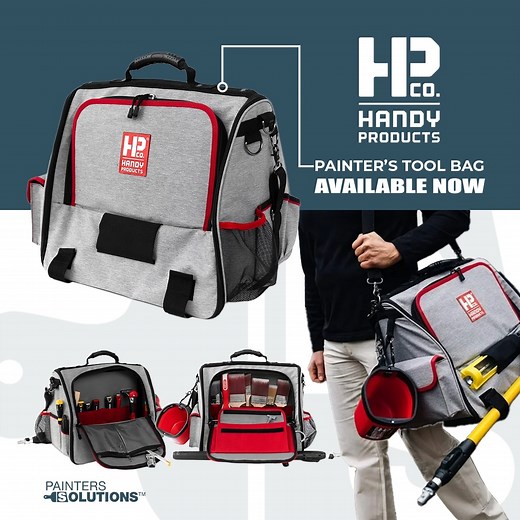 This bag by Handy Products allows painters to stay organized and get the job done. Ultra-durable and #WaterResistant ‍♂️. Provides storage for applicators, spray tips, tape, hanging option for paint pails, tools, phones and so much more (tools not included) ️ | www.painterssolutions.com  | Fast Shipping Nationwide . . . . . #painterssolutions #tools #toolbag #tote #painters #contractors #paintingtools #residentialpainters | Painters Solutions | Facebook