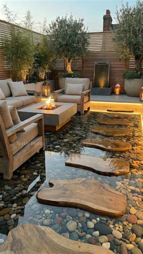 Weird Designs on Instagram: "Stunning epoxy river walkway with a rustic outdoor vibe #interiordesign #homedesign #homedecor #outdoordesign #flooring"