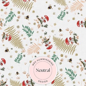 Forest Toadstools Neutral - Etsy Australia