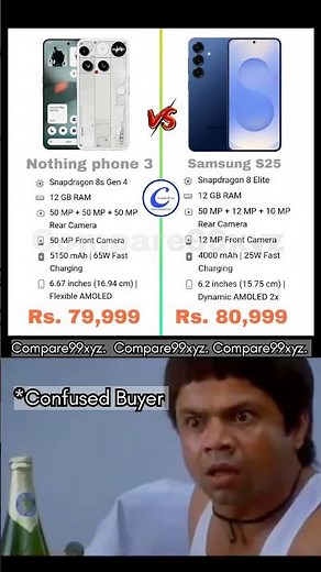 Nothing phone 3 vs Samsung S25 | Quick comparison video.