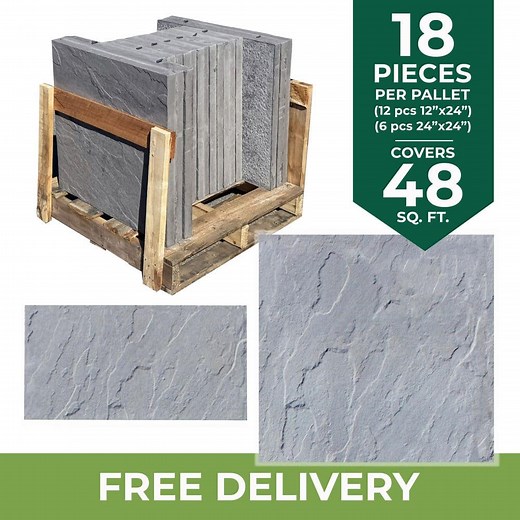 Reviews for Nantucket Pavers Patio-on-a-Pallet 12in. x 24in. and 24in. x 24in. Concrete Gray Basketweave Yorkstone Paver (18 Pieces/48 Sq Ft.) | Pg 1 - The Home Depot