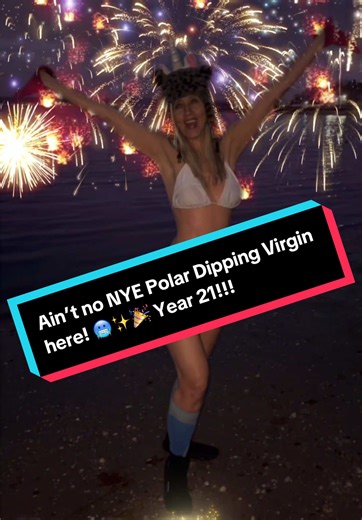 Happy 2025! Been Midnight NYE dipping for 21 years straight no matter what! 💨,💧,❄️, 🧊 worse was 8f degrees in air & 11f in water !! Had to use an axe to make a hole in ice! Got crazy stories! ✨🤩🥳 #polardipping4ever#NYEfun#Happy2025🦄