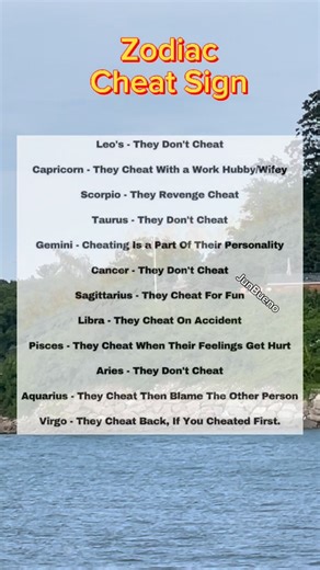 Zodiac Cheater$ Sign #zodiac #zodiacsigns #cheating | Jun Bueno