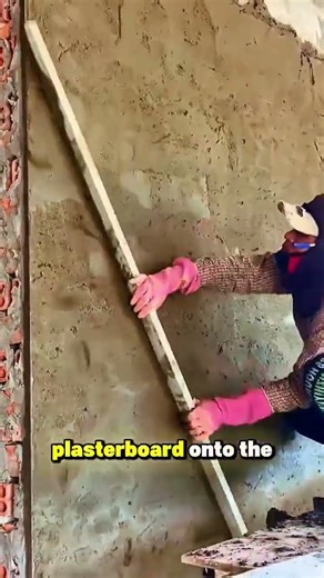Manual Wall Plaster Leveling with Screed Board | Traditional Construction Technique.