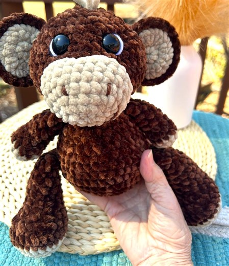 Crocheted Monkey Plush Toy, Soft Companion - Etsy