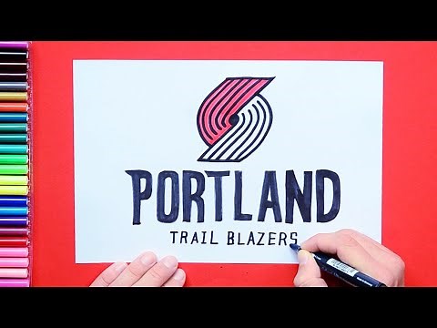 How to draw the Portland Trail Blazers logo (NBA Team)
