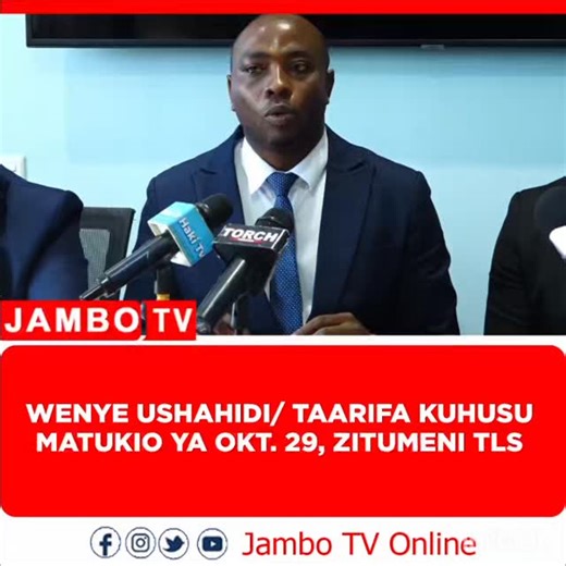 Jambo Online Tv on Instagram: "VIDEO: Watanzania wameshauriwa kuendelea kutuma taarifa za ushahidi zinazoonesha namna matukio ya ukatili yalivyofanyika nchini kabla, wakati na baada ya 'maandamano' ya Oktoba 29.2025 (Siku ya Uchaguzi Mkuu) kwa Chama cha Wanasheria Tanganyika (TLS), matukio ambayo yamesababisha vifo, majeruhi na uharibifu wa mali kwenye maeneo mbalimbali nchini Wakili Dickson Matata amewaeleza Wanahabari leo, Jumanne Novemba 11.2025, kuwa licha ya kwamba chama hicho kwa sasa kime