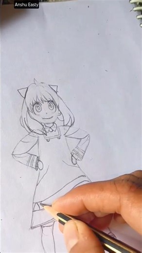 Drawing Anya forger Spy x Family #drawing #shorts #anyaforger