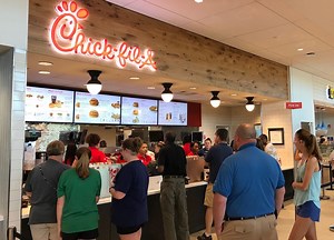 Chick-fil-A just opened in a new Turnpike rest stop. We checked it out.
