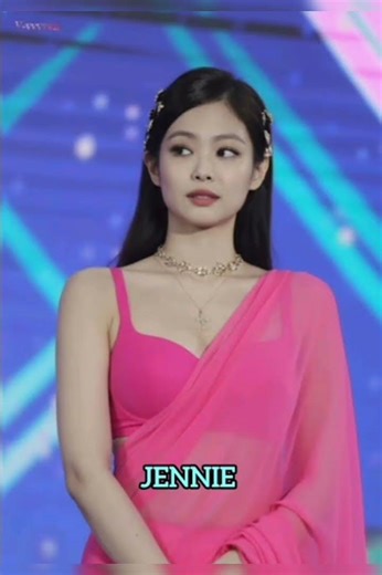 black pink wearing sari