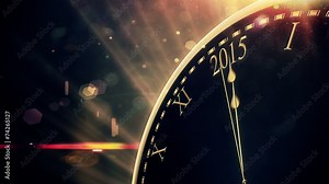 Countdown to midnight with exploding fireworks