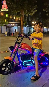 Riding a Mini Harley Electric Bike