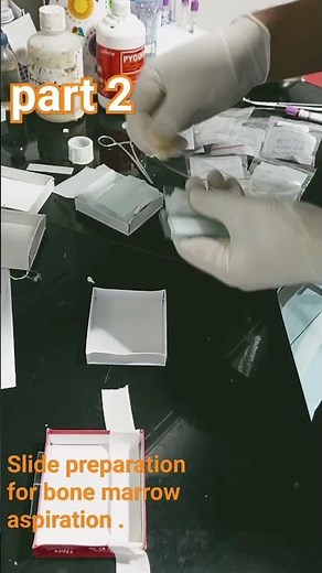 Part 2 / slide preparation for bone marrow aspiration #bonemarrow #bones #bonemarrowaspiration