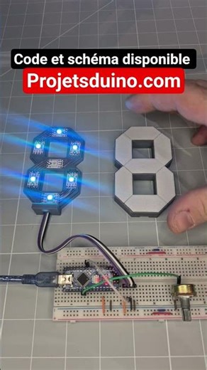 Afficheur 7 segments à NeoPixels piloter par Arduino #arduinoproject #robotics #maker #3dprinting